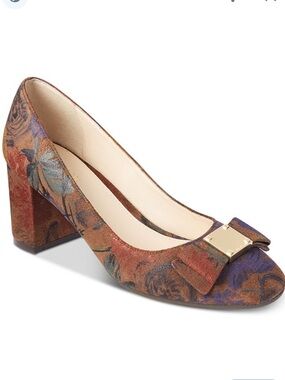 Cole Haan Floral Brocade Block Heel Pumps - Multi-Color size 10.5